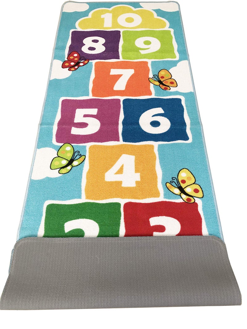 HUAHOO Hopscotch Rug Kids Rugs Classroom Rug Playroom Decor Non Slip Children's Carpet for Boys & Girls Best Shower Gift (70.8 x 26 inch) - Image 3